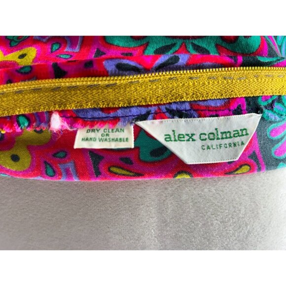 VTG Alex Colman Dress 60s 70s Mod Hippie Psychedelic Vintage Maxi High Neck EUC - Picture 10 of 11